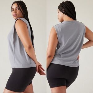 Athleta Seasoft Tank Sweatshirt | Coastline Blue Gray | XS